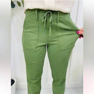 Judy Blue High Waist Olive Double Roll Cuff Joggers